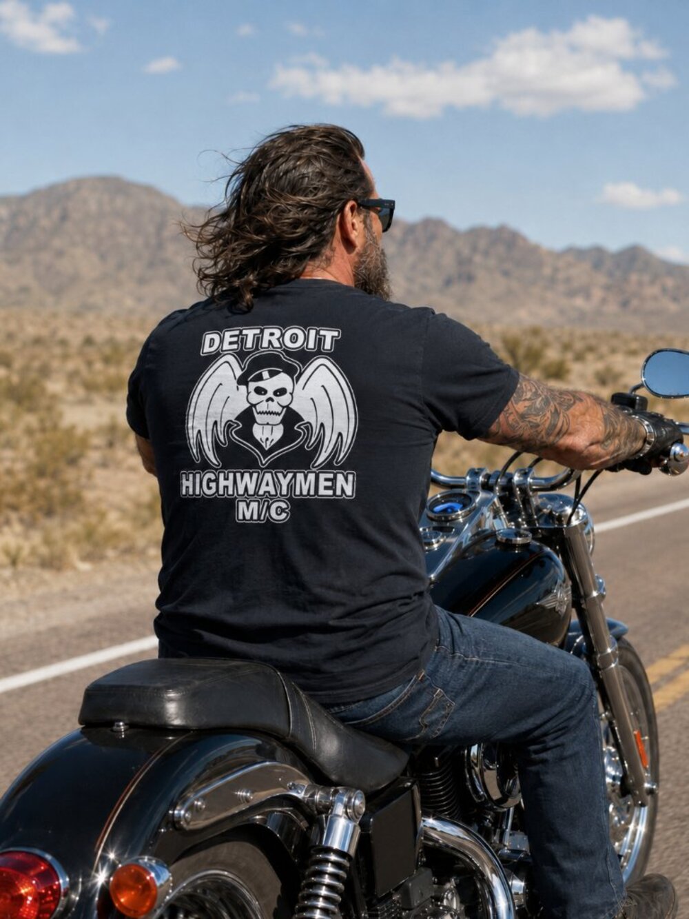 Detroit Highwaymen MC Black Crew Neck Short Sleeve T-Shirt